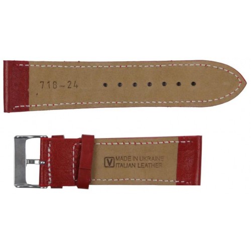 Ремінець для годинника зі шкіри Mykhail Ikhtyar 24 мм Червоний (S718-24S red) Ремінець для годинника зі шкіри Mykhail Ikhtyar 24 мм Червоний (S718-24S red)