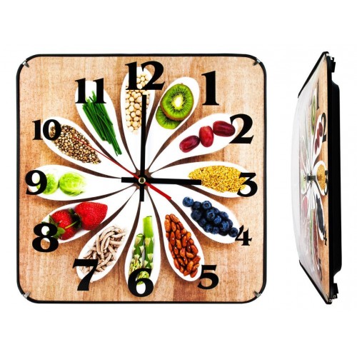 Настінні годинники Montre Кухня гурмана 30х30х5 см Скло Тихий хід (21602) в інтернет супермаркеті PbayMarket!