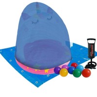 Дитячий надувний басейн Intex 58438-3 «Єдиноріг» з навісом, 102 х 102 см, з кульками 10 шт, тентом, підстилкою, насосом