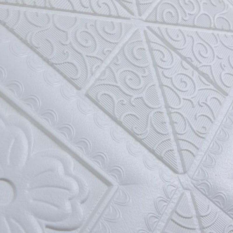 Самоклеюча панель 3D Loft Вишиванка 700x700x5 мм Білий (189)