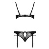 Комплект білизни PAULINE SET black S/M - Passion: стрепи: ліф, стрінги і пояс для панчох в інтернет супермаркеті PbayMarket!