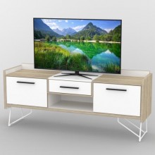 Тумба під телевізор Тиса Мебель ТВ-382 Дуб сонома Білий 73x44x180 см