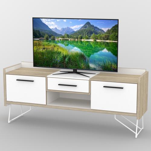 Тумба під телевізор Тиса Мебель ТВ-382 Дуб сонома Білий 73x44x180 см Тумба під телевізор Тиса Мебель ТВ-382 Дуб сонома Білий 73x44x180 см