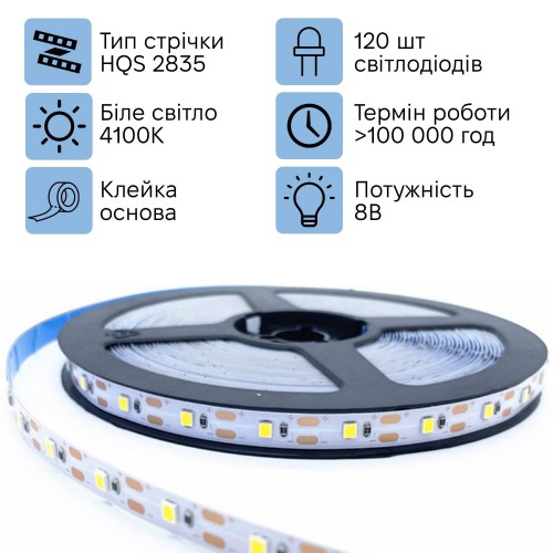 Світлодіодна LED стрічка Inspire 120 діодів USB 4000K 1 м (J1M120-N) Світлодіодна LED стрічка Inspire 120 діодів USB 4000K 1 м (J1M120-N)