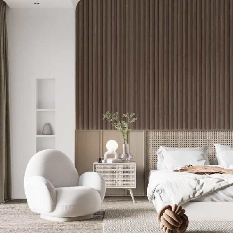 Декоративна стінова рейка Sticker Wall 160*23*3000мм (D) SW-00001538 Коричнева