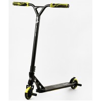 Самокат трюковий пеги алюмінієвий диск та дека колеса Best Scooter Reactor HIC-система PU Black and yellow (112771)