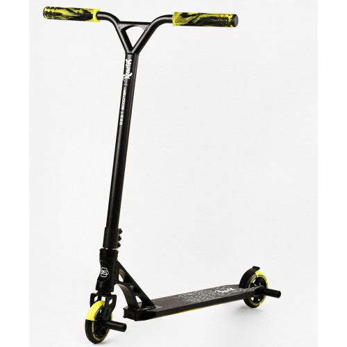 Самокат трюковий пеги алюмінієвий диск та дека колеса Best Scooter Reactor HIC-система PU Black and yellow (112771)