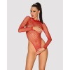 Сітчастий бодістокінг із довгим рукавом Obsessive B126 teddy red S/M/L, червоний в інтернет супермаркеті PbayMarket!