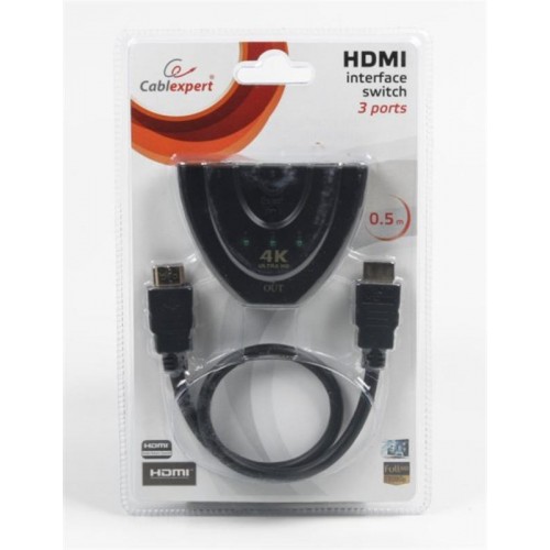 Кабель Cablexpert (DSW-HDMI-35) HDMI-3х HDMI M/F v.1.4, 0.5м в інтернет супермаркеті PbayMarket!