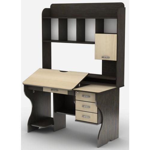 Стіл комп'ютерний Тиса Мебель СУ-8 Венге Молочний 1880x680x1300 мм