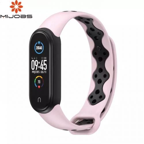 Ремінець MiJobs Sport Style для Xiaomi Mi Band 5/6 Pink Black Ремінець MiJobs Sport Style для Xiaomi Mi Band 5/6 Pink Black