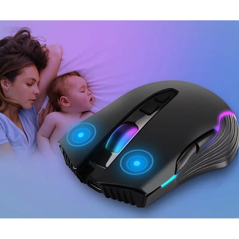 Миша бездротова безшумна ігрова iMICE 9D Discovery з акумулятором та підсвічуванням 2,4G