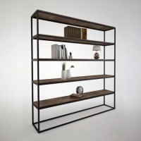 Стелаж для зберігання в стилі Loft Чорний NS-1779 2030x1800x350 мм Стелаж для зберігання в стилі Loft Чорний NS-1779 2030x1800x350 мм