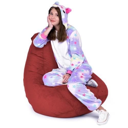 Крісло Мішок Груша Замша 120х85 Студія Комфорту Стандарт бордовий Крісло Мішок Груша Замша 120х85 Студія Комфорту Стандарт бордовий