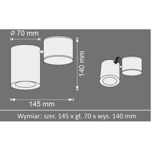 Точковий світильник Polux Hobro 14.5x7x14 см Чорний (Pol315403)
