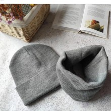 Комплект шапка з хомутом Luxyart унісекс розмір підлітковий світло-сірий (OL-005)
