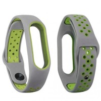 Ремінець Double Color Strap для Xiaomi Mi Band 3/4 Сіро-салатовий (hub_fXAI67899) Ремінець Double Color Strap для Xiaomi Mi Band 3/4 Сіро-салатовий (hub_fXAI67899)