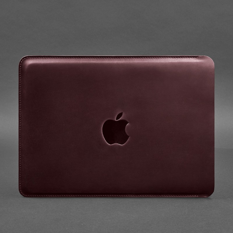 Шкіряний чохол для MacBook 14 дюйм Бордовий Crazy Horse BlankNote