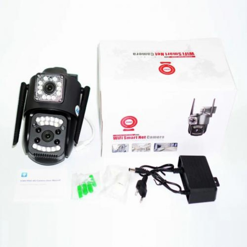 IP камера відеоспостереження RIAS SC03-4G Wi-Fi 2 об'єктива 4MP+4MP вулична з віддаленим доступом