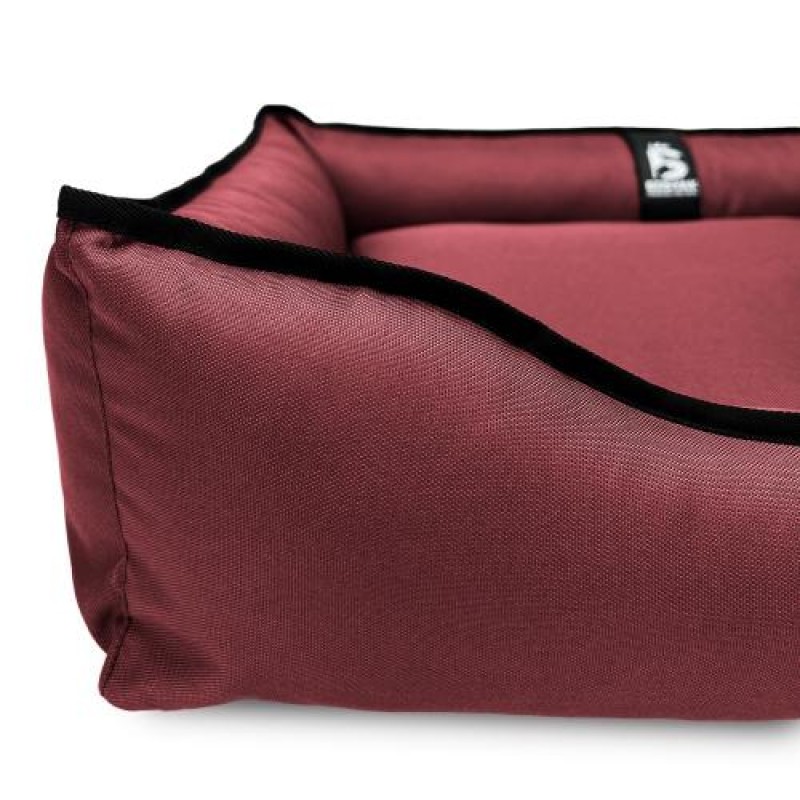 Лежак ліжко для собак та котів EGO Bosyak Waterproof M 75х65 Бордовий (спальне місце для собак та котів)