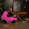 Крісло мішок М'яч Оксфорд 120см Студія Комфорту Великий Рожевий + Чорний