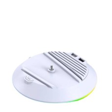 Вертикальний стенд BebonCool для Sony PlayStation PS5 Slim з RGB підсвічуванням і 2 USB Hub Білий