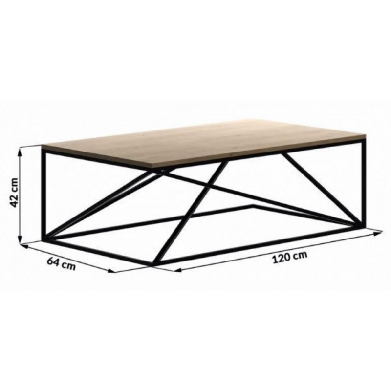 Кавовий журнальний столик у стилі Loft NS-619 450x1200x640 мм Черный