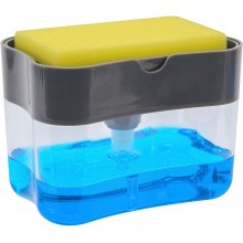 Тримач для губки з дозатором Sponge Soap Dispenser 2 в 1 ST Чорний