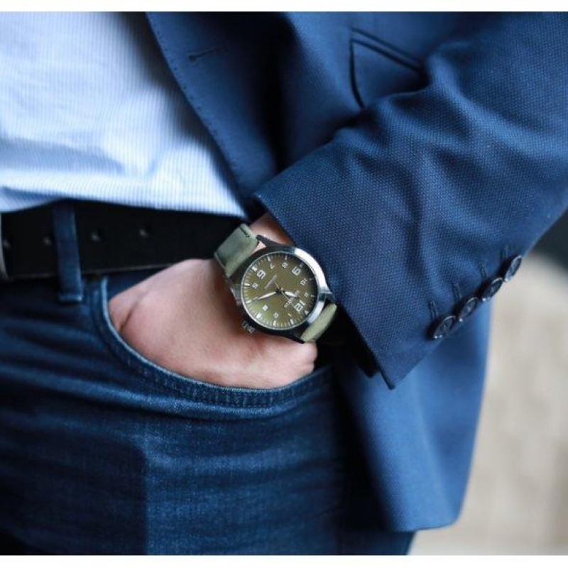 Водостійкий механічний годинник Ochstin Military silver