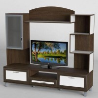 Стінка в вітальню Тиса Мебель Вітальня-46 Венге Білий 1760x450x1800 мм Стінка в вітальню Тиса Мебель Вітальня-46 Венге Білий 1760x450x1800 мм