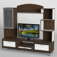 Стінка в вітальню Тиса Мебель Вітальня-46 Венге Білий 1760x450x1800 мм