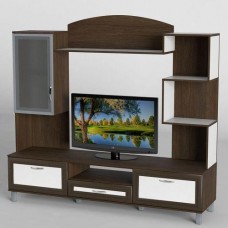 Стінка в вітальню Тиса Мебель Вітальня-46 Венге Білий 1760x450x1800 мм