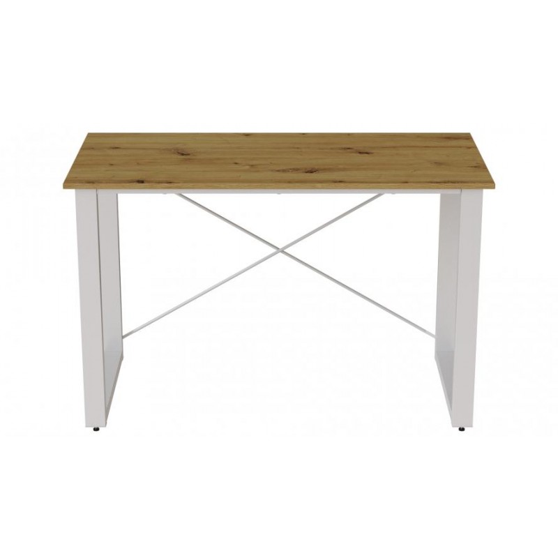 Письмовий стіл Ferrum-decor Драйв 750x1200x600 Білий метал ДСП Дуб Артізан 16 мм (DRA041)