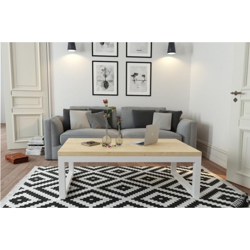 Кавовий журнальний столик у стилі Loft NS-605 480x1200x600 мм Белый