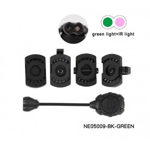 Тактичний сигнальний ліхтар для шолома Wadsn NE-05009-BK-green Mpls Чорний
