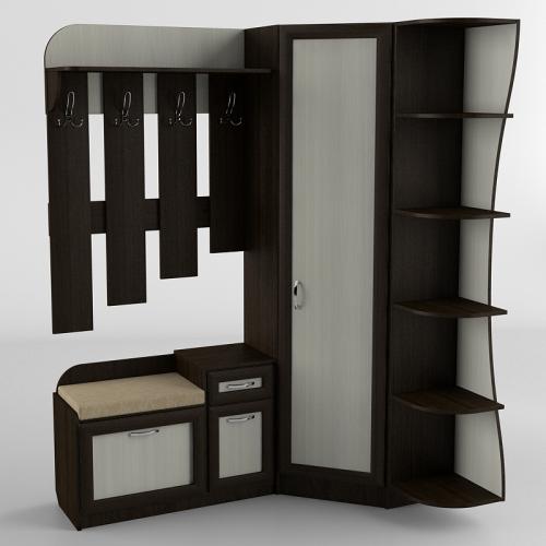 Передпокій Тиса Мебель-18 Венге Молочний 204.5x35x155 см Передпокій Тиса Мебель-18 Венге Молочний 204.5x35x155 см