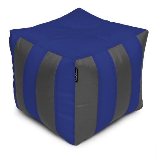 Пуф Кубик Смугастий Оксфорд 40х40 Студія Комфорту Сірий + Синій Пуф Кубик Смугастий Оксфорд 40х40 Студія Комфорту Сірий + Синій