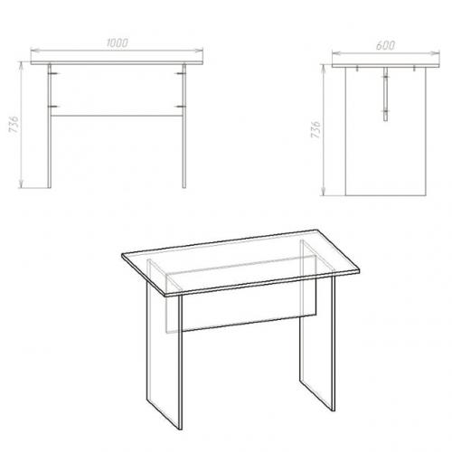 Стіл письмовий мо 1 Компаніт Німфея альба (білий)