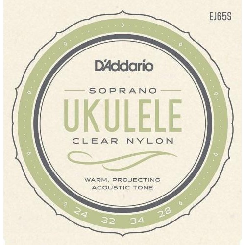 Струни для укулеле D'Addario EJ65S Clear Nylon Soprano Ukulele Strings 24/28 Струни для укулеле D'Addario EJ65S Clear Nylon Soprano Ukulele Strings 24/28