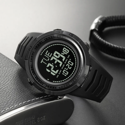 Годинник чоловічий спортивний з компасом Skmei 2147 Compass Чорний Годинник чоловічий спортивний з компасом Skmei 2147 Compass Чорний