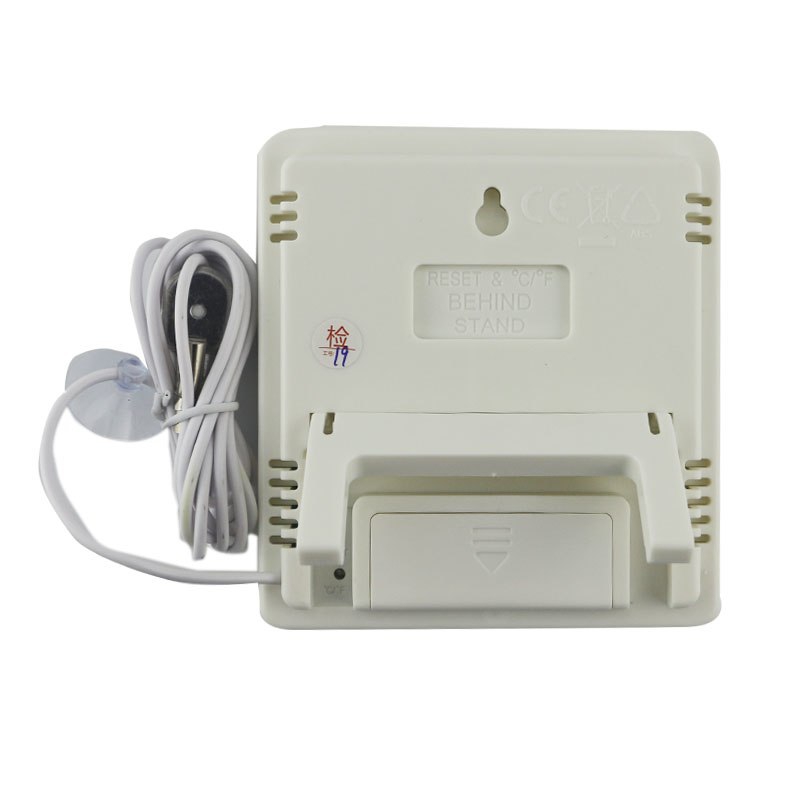 Електронний цифровий термометр гігрометр з виносним датчиком і годинником Ketontek НТС-2