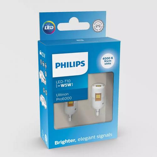 Комплект світлодіодних ламп Philips 11961WU60X2 W5W LED білий Ultinon Pro6000 SI 4000 K