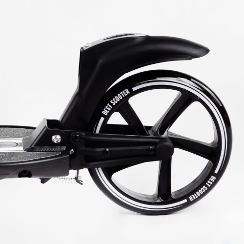 Двоколісний складаний самокат ліхтарик 2 амортизатора Best Scooter 100 кг Black and white (114437) Двоколісний складаний самокат ліхтарик 2 амортизатора Best Scooter 100 кг Black and white (114437)