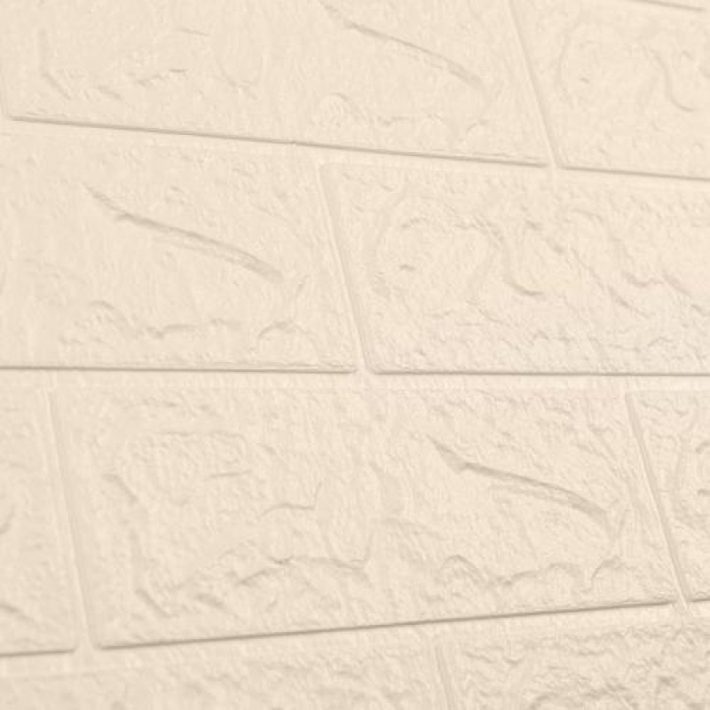 Самоклеюча декоративна 3D панель 3D Loft OS-BG345-3 під цеглу кольору слонової кістки в рулоні 20 м 20000x700x3 мм
