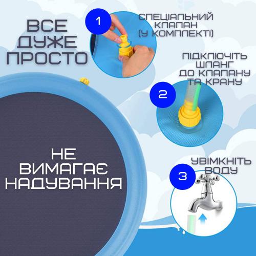 Вуличний басейн-фонтан для собак Zmaker 2в1 складаний спринклерний 100 см Синій (676) Вуличний басейн-фонтан для собак Zmaker 2в1 складаний спринклерний 100 см Синій (676)