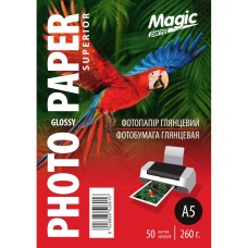 Фотопапір глянцевий Magic Superior А5 260 г/м2 Білий 50 шт (10954)