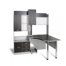 Стіл комп'ютерний Тиса Мебель СК-10 Алюміній Венге 1960x1400x1680 мм