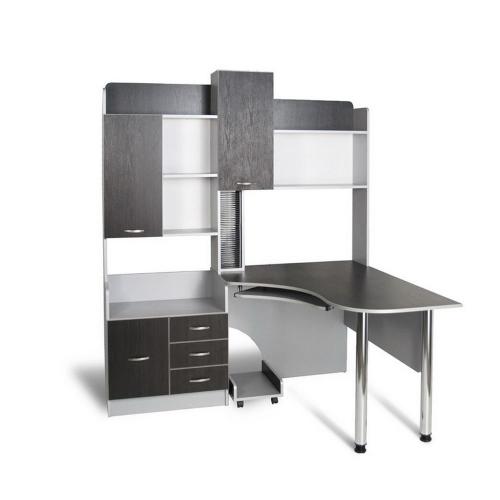 Стіл комп'ютерний Тиса Мебель СК-10 Алюміній Венге 1960x1400x1680 мм Стіл комп'ютерний Тиса Мебель СК-10 Алюміній Венге 1960x1400x1680 мм