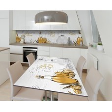 Наклейка 3Д вінілова на стіл Zatarga «Оливковий скарб» 600х1200 мм для будинків, квартир, столів, кав'ярень,