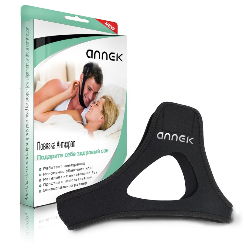 Пов'язка від хропіння ANNEK на голову Чорний (AN1050)